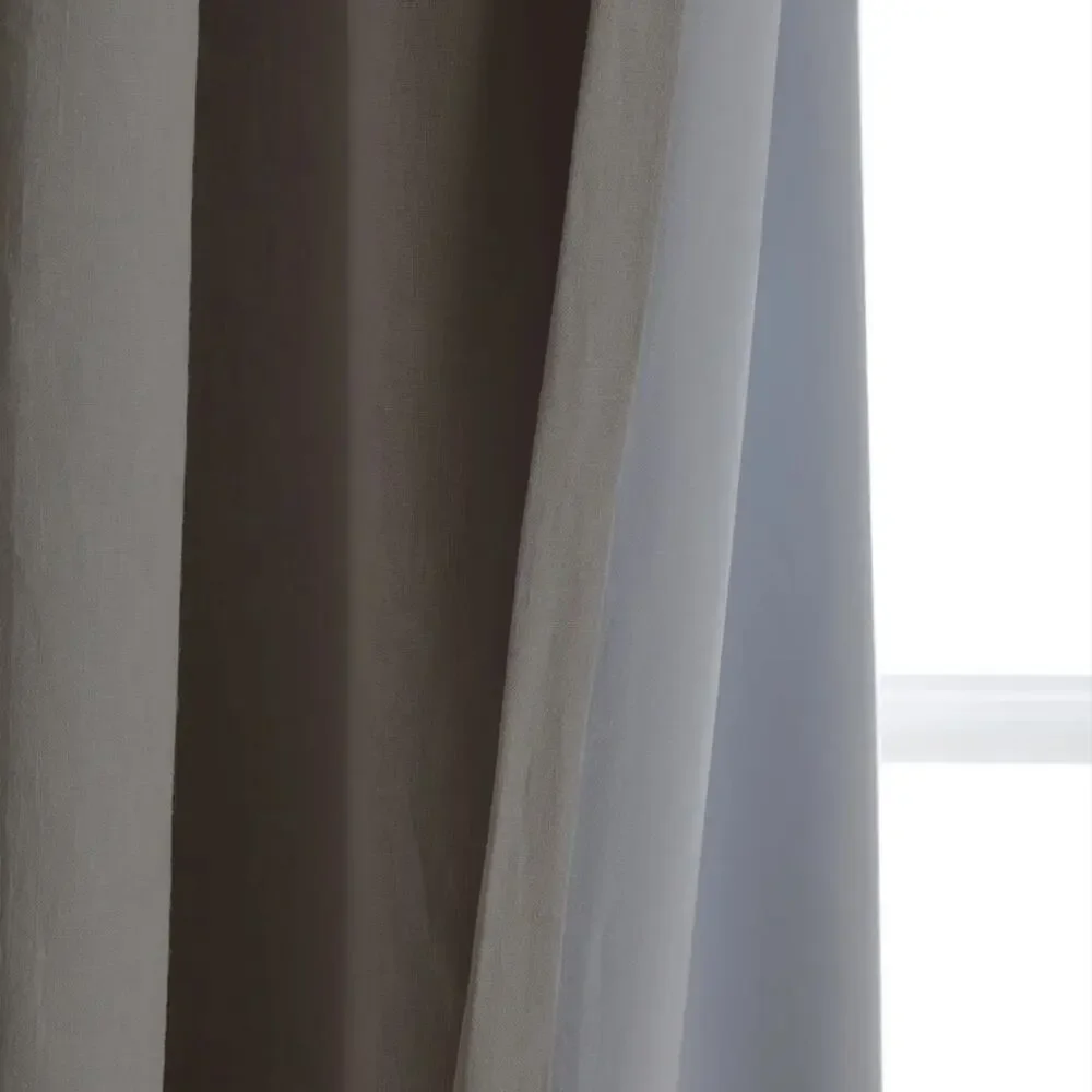 European‎ Linen True Blackout Curtain Panel Cloud Gray 48x96